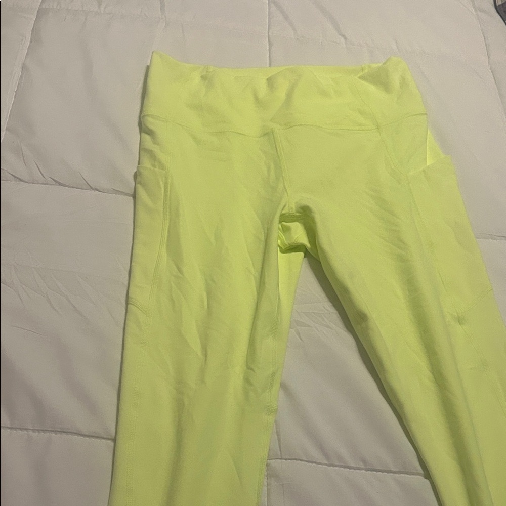 PureLuxe by Fabletics Neon Yellow Athletic leggings with pockets